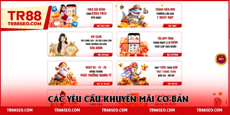 Các yêu cầu khuyến mãi cơ bản